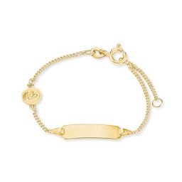 amor Identarmband für Mädchen, Gold 375 Armbänder & Armreife Weiss Damen
