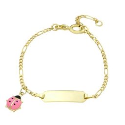 amor Identarmband für Mädchen, Gold 375 Armbänder & Armreife Weiss Damen