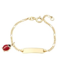 amor Identarmband für Mädchen, Gold 375 Armbänder & Armreife Weiss Damen