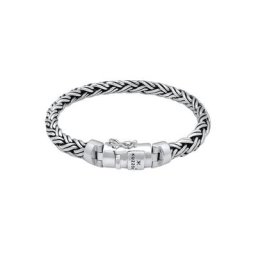 KUZZOI KUZZOI Armband Herren Panzer Zopf Optik Königskette 925 Silber Herrenschmuck