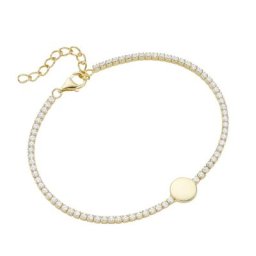 Smart Jewel Armband Zirkonia Steine, Plättchen, Silber 925 Armbänder & Armreife Gold Damen