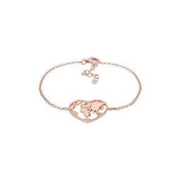 Elli Elli Armband Weltkugel Globus Reise Herz Cut Out 925 Silber Armbänder & Armreife Damen