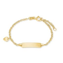 amor Identarmband für Mädchen, Gold 375 Armbänder & Armreife Weiss Damen