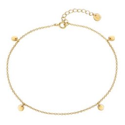 Glanzstücke München Fußkette Kreis Sterling Silber in Gelbgold Fußketten Damen