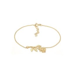 Elli Elli Armband Zarte Panzerkette Rosen-Anhänger 925er Silber Armbänder & Armreife Damen