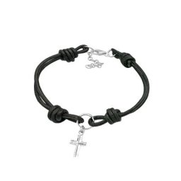 Elli Elli Armband Kreuz Leder 925 Sterling Silber Armbänder & Armreife Damen