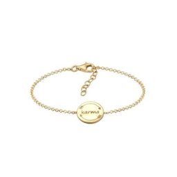 Elli Elli Armband Karma Wording Plättchen Boho Festival 925 Silber Armbänder & Armreife Damen