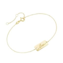 Luigi Merano Armband mit Plättchen mit Schriftzug Love, Gold 375 Armbänder & Armreife Gold Damen