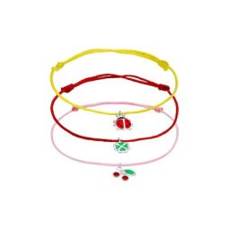 Elli Elli Armband Kinder Marienkäfer Kleeblatt Kirsche Set 925 Silber Armbänder & Armreife Damen
