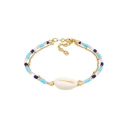 Elli Elli Armband Kauri Muschel Kugelkette Beads Bunt 925 Silber Armbänder & Armreife Damen