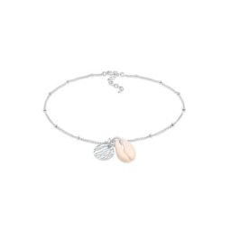 Elli Elli Fußschmuck Kreis Plättchen Kauri Muschel Kugel 925 Silber Fußketten Damen