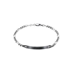 KUZZOI KUZZOI Armband Herren ID Platte Figaro Klassisch 925 Silber Herrenschmuck
