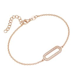 Smart Jewel Armband mit ovalem Mittelteil, Zirkonia Steine, Silber 925 Armbänder & Armreife Nude Damen