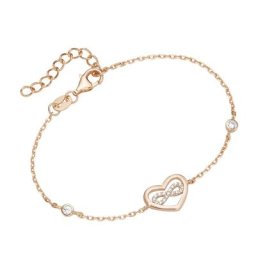 Smart Jewel Armband Herz mit Infinity - Zeichen, Zirkonia Steine, Silber 925 Armbänder & Armreife Nude Damen