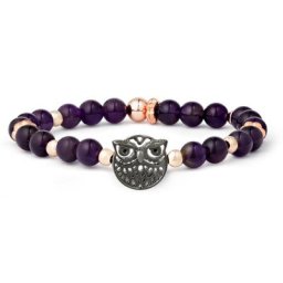 Pippa&Jean Armband Eule Messing Amethyst in Roségold Armbänder & Armreife Damen