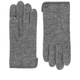 ROECKL Handschuhe Damen Wolle Leder-Paspel Flanell