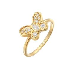 Elli Elli Ring Schmetterling Butterfly Zirkonia 925 Silber Ringe Damen