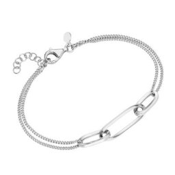 Smart Jewel Armband Mittelteil ovale Glieder, Panzerkette, Silber 925 Armbänder & Armreife Silber Damen