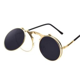 Iconic Eyewear Steampunk-Sonnenbrille mit Flip-Funktion Sonnenbrillen Damen