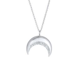 Elli Elli Halskette Sichel Halbmond Kristalle 925 Silber Ketten Damen