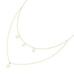 Luigi Merano Collier 4 Sterne im Mittelteil, Gold 375 Ketten Gold Damen