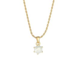 Elli PREMIUM Elli PREMIUM Halskette Mondstein Klassik Kordelkette 925 Silber Ketten Damen