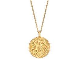 Elli Elli Halskette Sternzeichen Zwilling Münze 925 Silber Ketten Damen