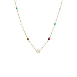 Elli PREMIUM Elli PREMIUM Halskette Erbskette Mondstein Howlith Opal Stein 925 Silber Ketten Damen