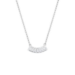 Elli PREMIUM Elli PREMIUM Halskette Layer Rechteck Geo Topas Edelstein 925er Silber Ketten Damen