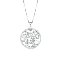 amor Kette mit Anhänger für Damen, 925 Sterling Silber, Zirkonia synth. Ketten Weiss