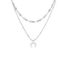 Elli Elli Halskette Layer Plättchen Mond Sichel Vintage Kette 925 Silber Ketten Damen
