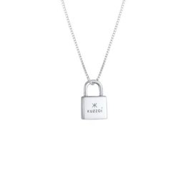 KUZZOI KUZZOI Halskette Herren Vorhängeschloss Schloss Liebe 925 Silber Herrenschmuck