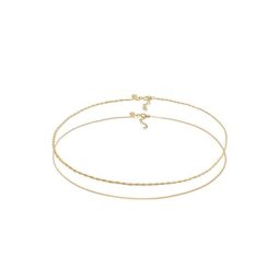 Elli PREMIUM Elli PREMIUM Halskette Choker 2er Set Kordelkette Veneziakette 925 Silber Ketten Damen