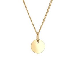 Elli PREMIUM Elli PREMIUM Halskette Panzerkette Plättchen Coin 585 Gelbgold (14 Karat) Ketten Damen