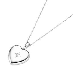 Smart Jewel Kette Herz-Medaillon, Zirkonia Stein, Silber 925 Ketten Silber Damen