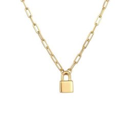 Elli PREMIUM Elli PREMIUM Halskette Schloss Liebe Gliederkette Unisex 925er Silber rhodiniert Ketten Damen