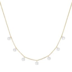 Luigi Merano Collier mit Zirkonia Steinen, Gold 375 Ketten Gold Damen