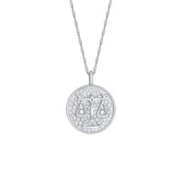 Elli Elli Halskette Sternzeichen Waage Münze 925 Silber Ketten Damen