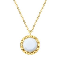 Glanzstücke München Halskette Sterling Silber Achat in Gelbgold Ketten Damen