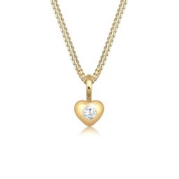 Elli PREMIUM Elli PREMIUM Halskette Kinder Herz Geburt Taufe Zirkonia 585 Gelbgold Ketten Damen