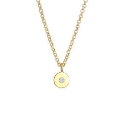 Elli DIAMONDS Elli DIAMONDS Halskette Plättchen Rund Diamant (0.015 ct.) 375er Gelbgold Ketten Damen