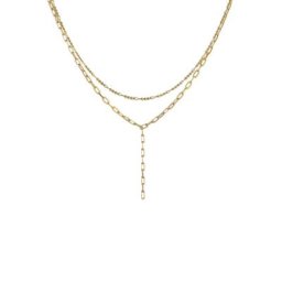 Elli Elli Halskette Layer Y-Kette Figaro Glieder Oval 925 Silber Ketten Damen