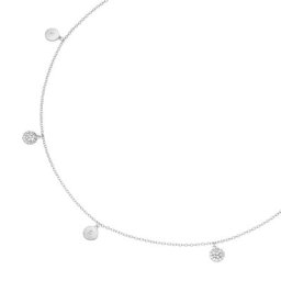 Giorgio Martello Milano Collier mit 7 Behängen, Zirkonia und matt, Silber 925 Ketten Weiss Damen