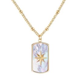 Valero Pearls Halskette Edelstahl Perlmutt in Gelbgold Ketten Damen