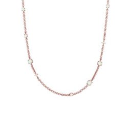 Elli PREMIUM Elli PREMIUM Halskette Erbskette Synthetischer Opal Stein 925 Silber Ketten Damen
