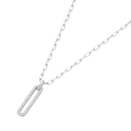 Giorgio Martello Milano Collier Mittelteil oval mit Zirkonia, Silber 925 Ketten Silber Damen