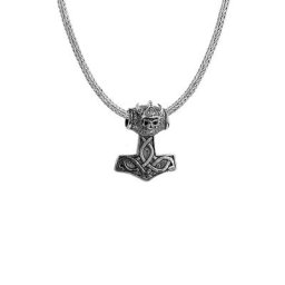 KUZZOI KUZZOI Halskette Herren Schlangenkette mit Thor's Hammer 925 Silber Herrenschmuck