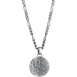 KUZZOI KUZZOI Halskette Herren Coin Münze Strukturiert 925er Silber Herrenschmuck