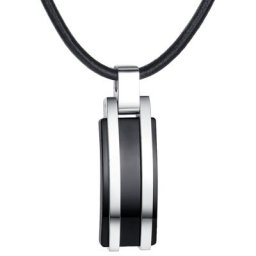 True Rebels Leder-Kette Echtleder in Schwarz Ketten Herren