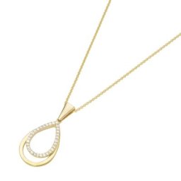 Luigi Merano Kette in Tropfen-Form mit Zirkonia, Gold 375 Ketten Weiss Damen